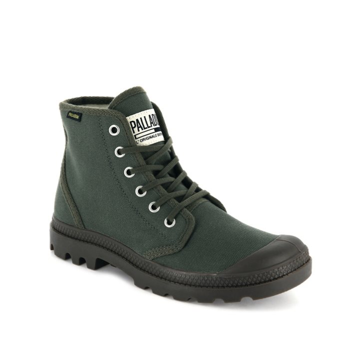 Palladium Pampa Hi Originale High Tops Women's Sneakers Olive | UK E327-BOG